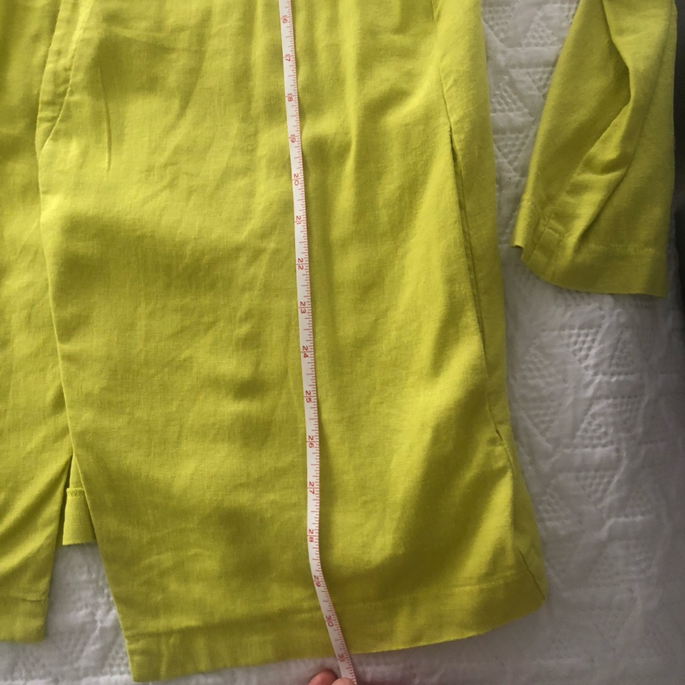 Andrew Marc New York Lime Green Chartreuse Lightweight Linen Blazer Small Summer - Picture 6 of 7